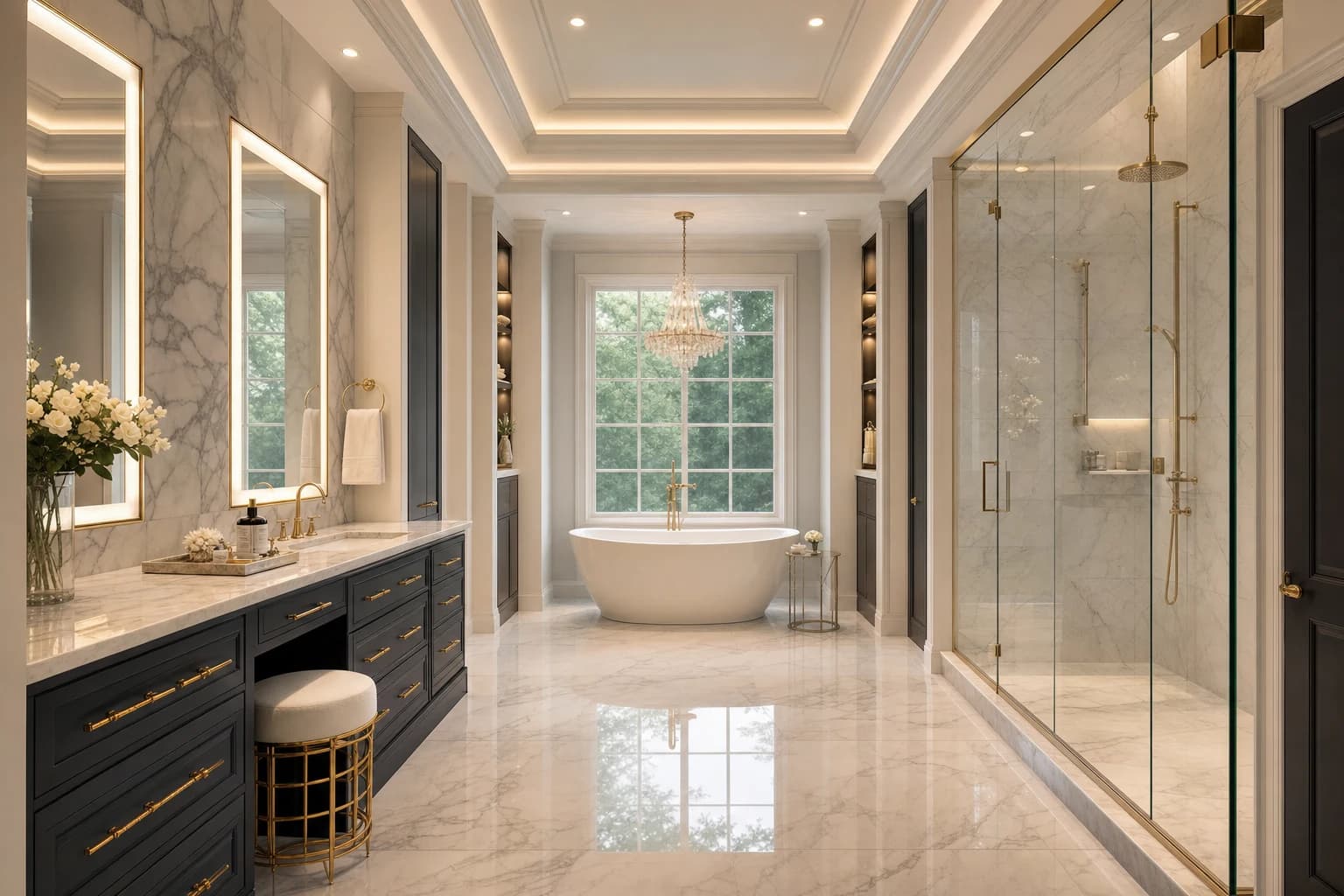 An ultra-luxury Bathroom Remodeling in a high-end estate in Chantilly, Virginia