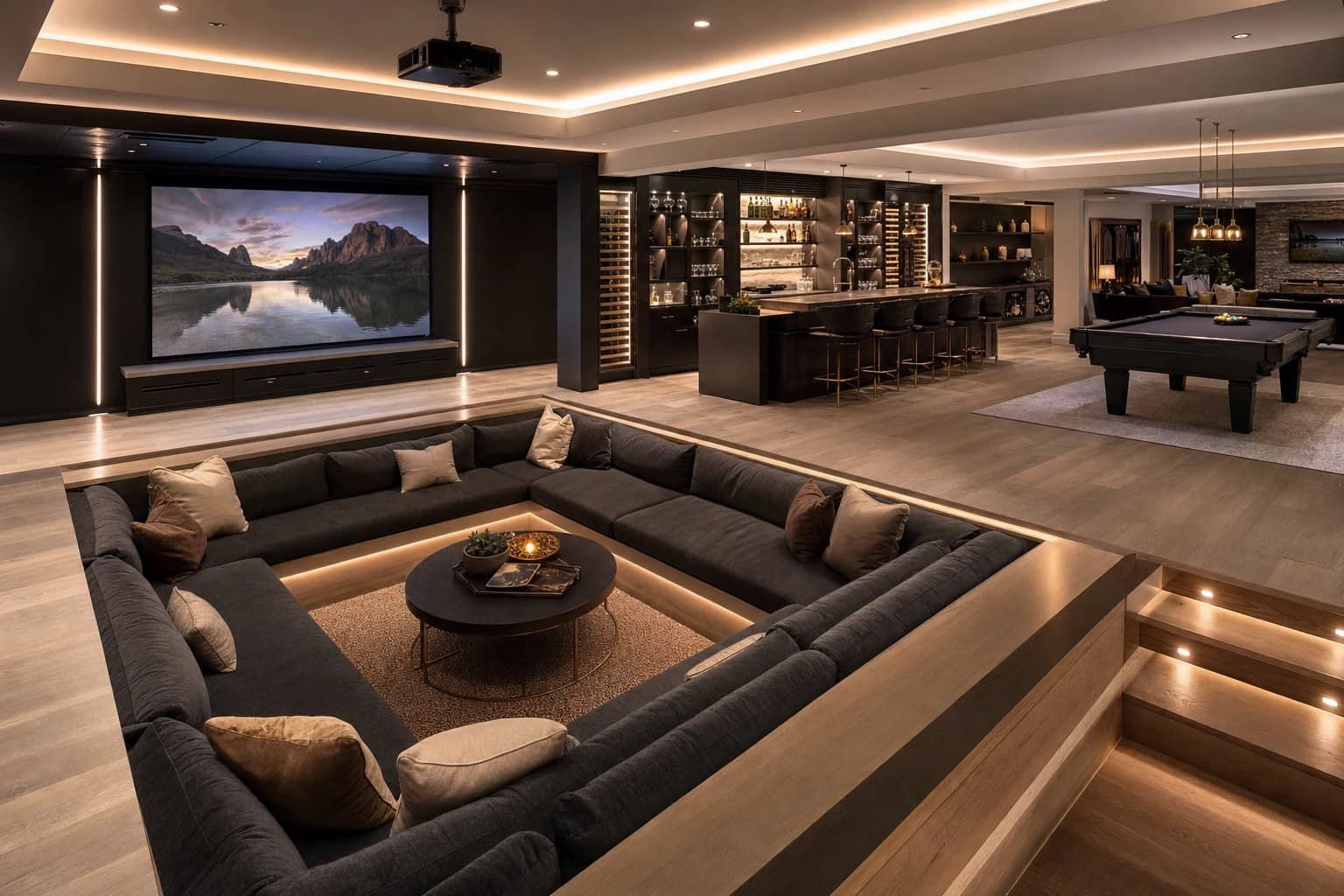 An ultra-luxury Basement Renovations in a high-end estate in Clifton, Virginia