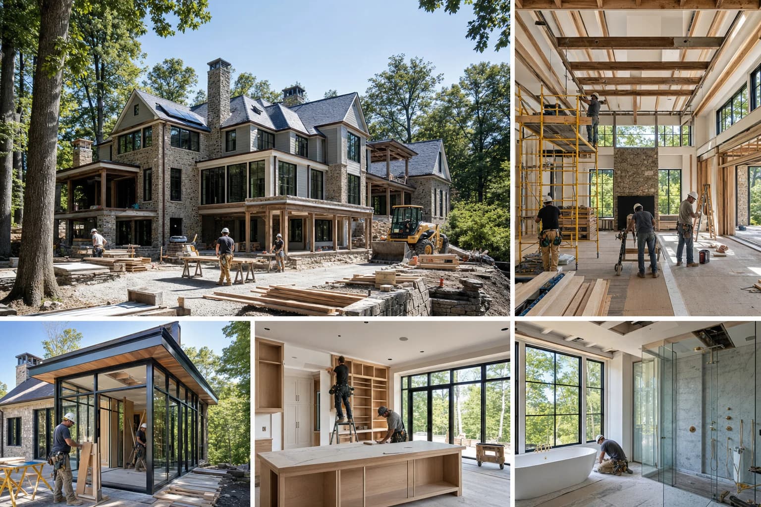 Professional construction crew executing a Full-Home Renovations on a complex luxury site in Clifton, Virginia