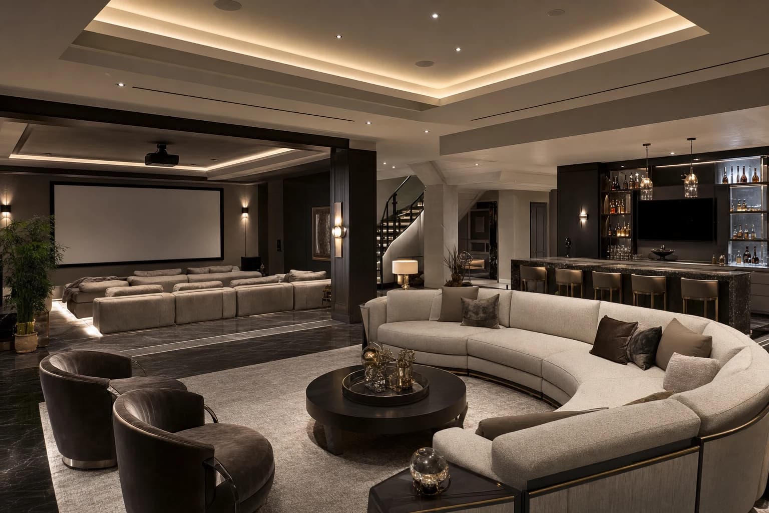 An ultra-luxury Basement Renovations in a high-end estate in Great Falls, Virginia