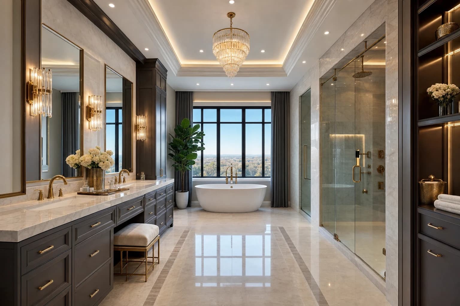 An ultra-luxury Bathroom Remodeling in a high-end estate in Leesburg, Virginia
