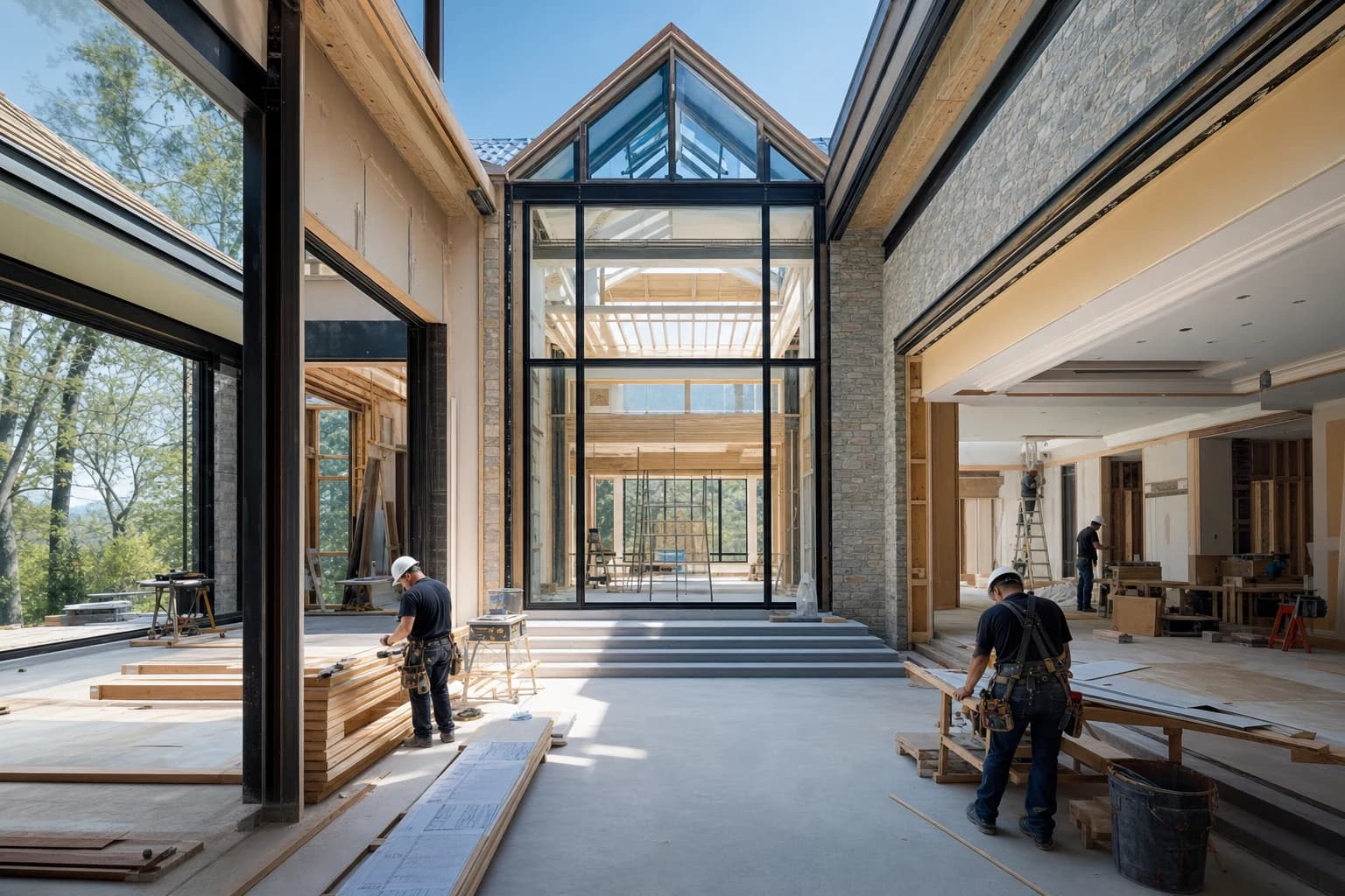 Professional construction crew executing a Full-Home Renovations on a complex luxury site in McLean, Virginia