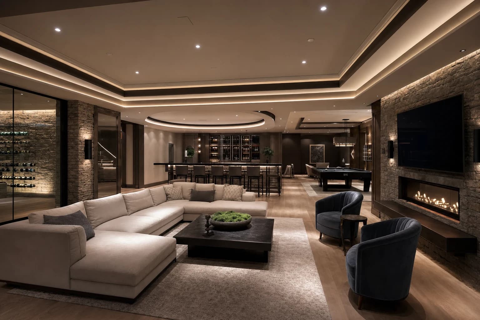 An ultra-luxury Basement Renovations in a high-end estate in Middleburg, Virginia