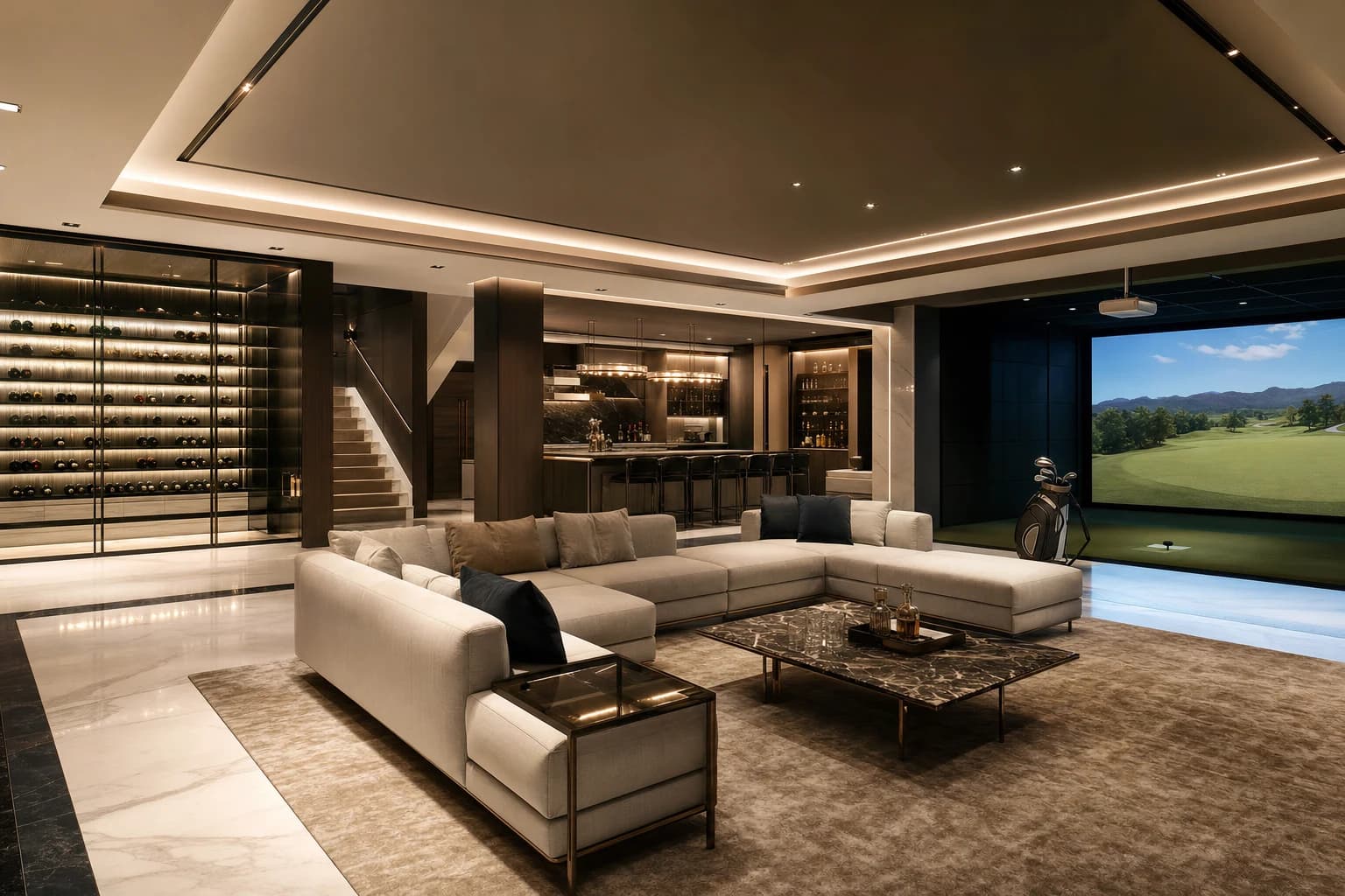 An ultra-luxury Basement Renovations in a high-end estate in Mount Vernon, Virginia