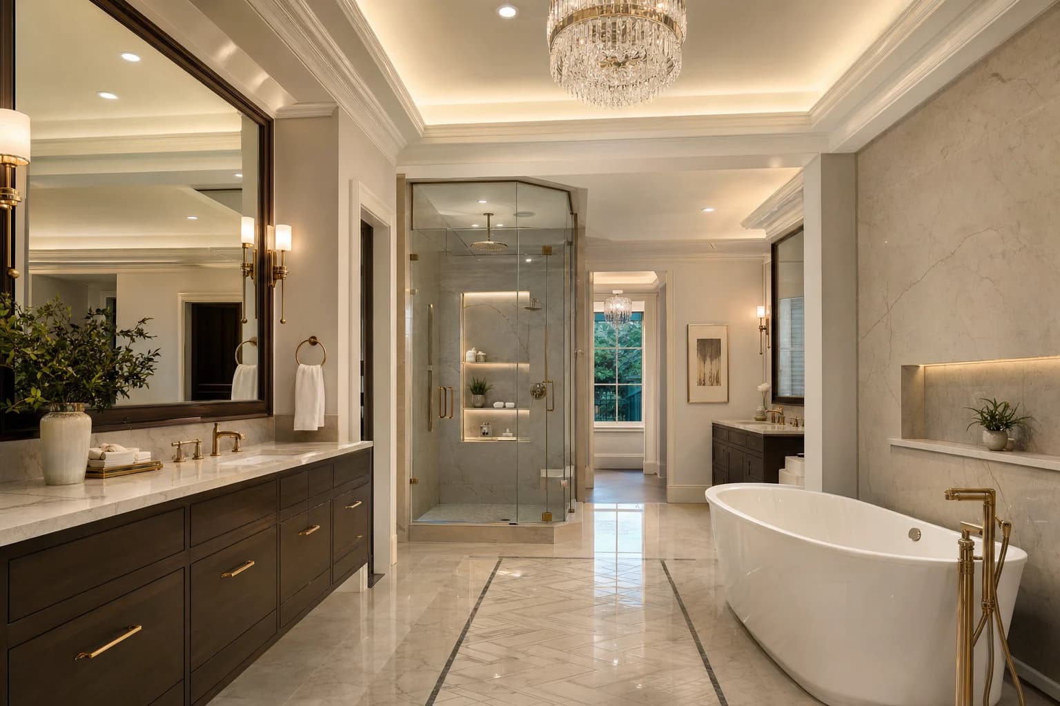 An ultra-luxury Bathroom Remodeling in a high-end estate in Mount Vernon, Virginia