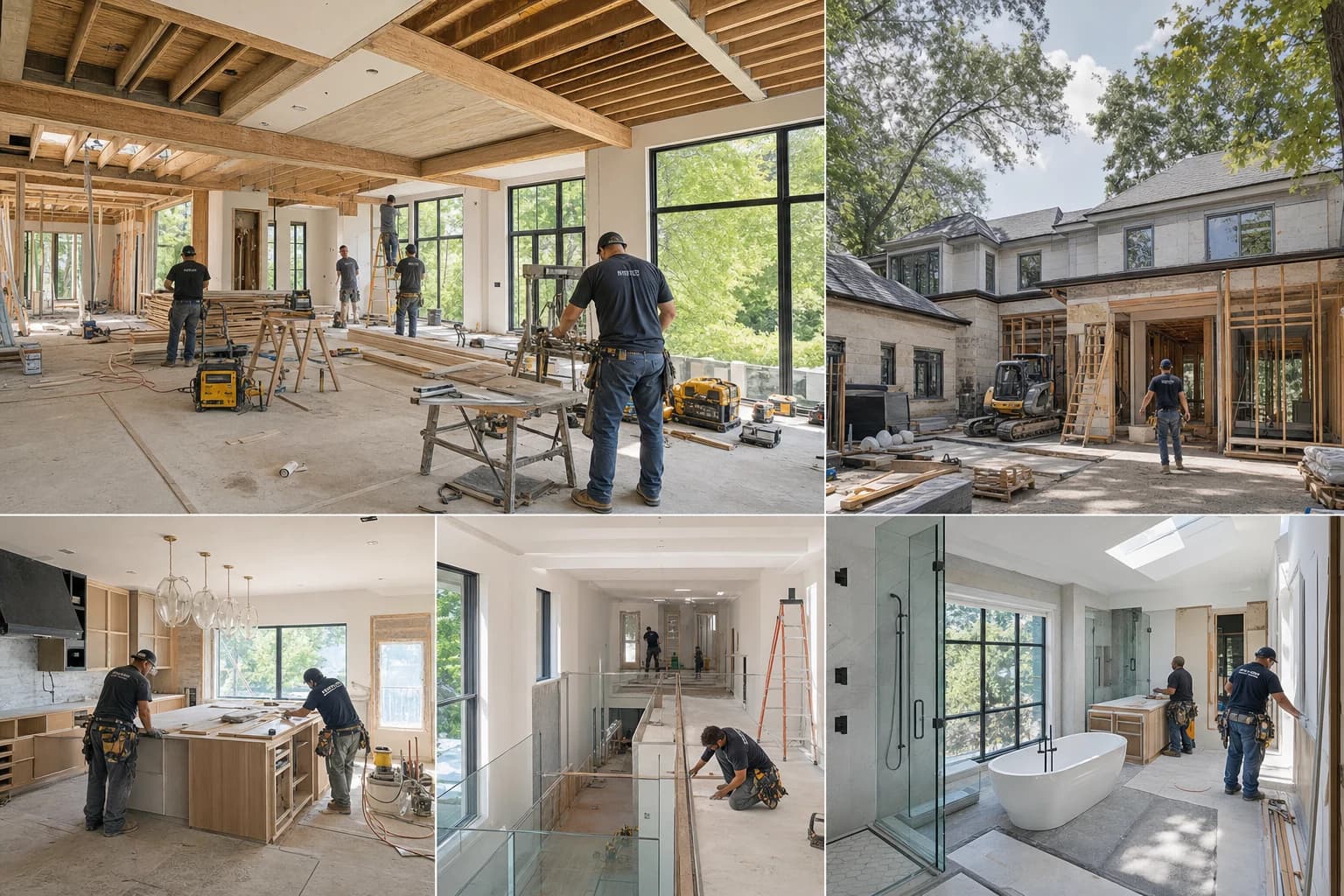 Professional construction crew executing a Full-Home Renovations on a complex luxury site in North Arlington, Virginia