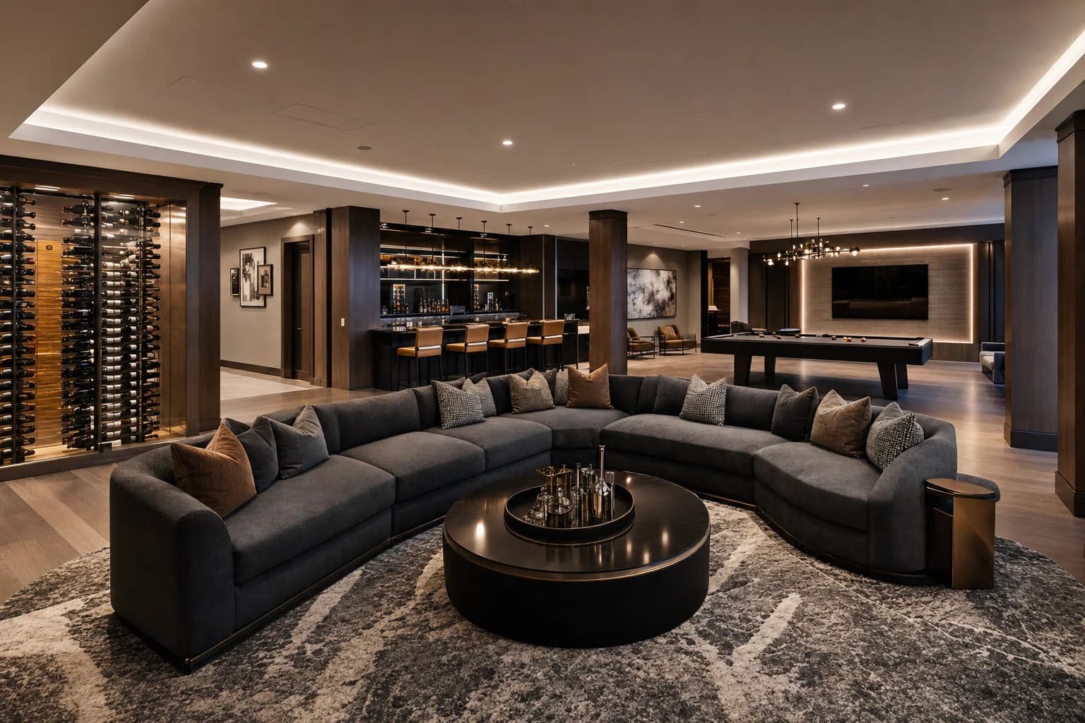 An ultra-luxury Basement Renovations in a high-end estate in Oakton, Virginia