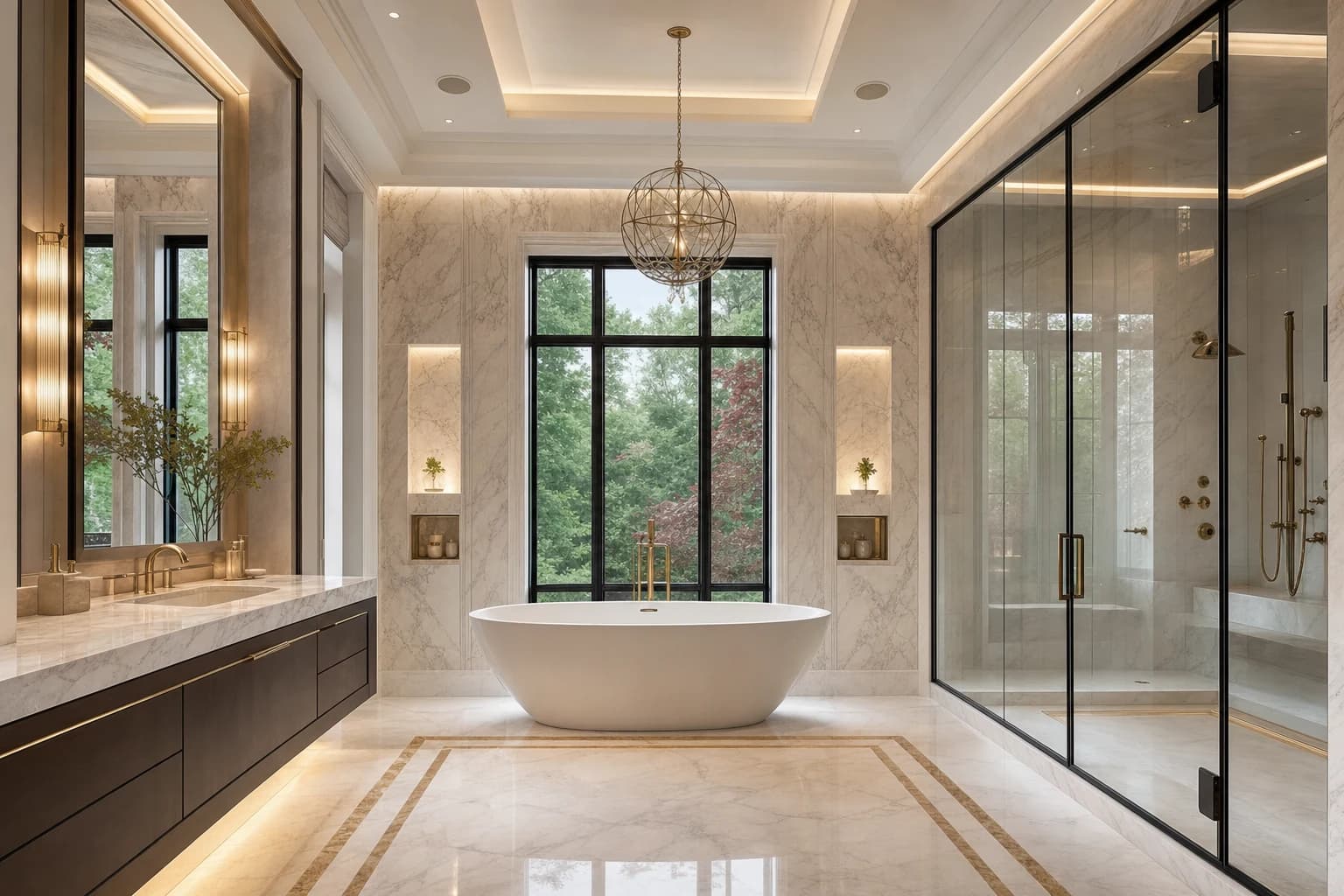 An ultra-luxury Bathroom Remodeling in a high-end estate in Oakton, Virginia