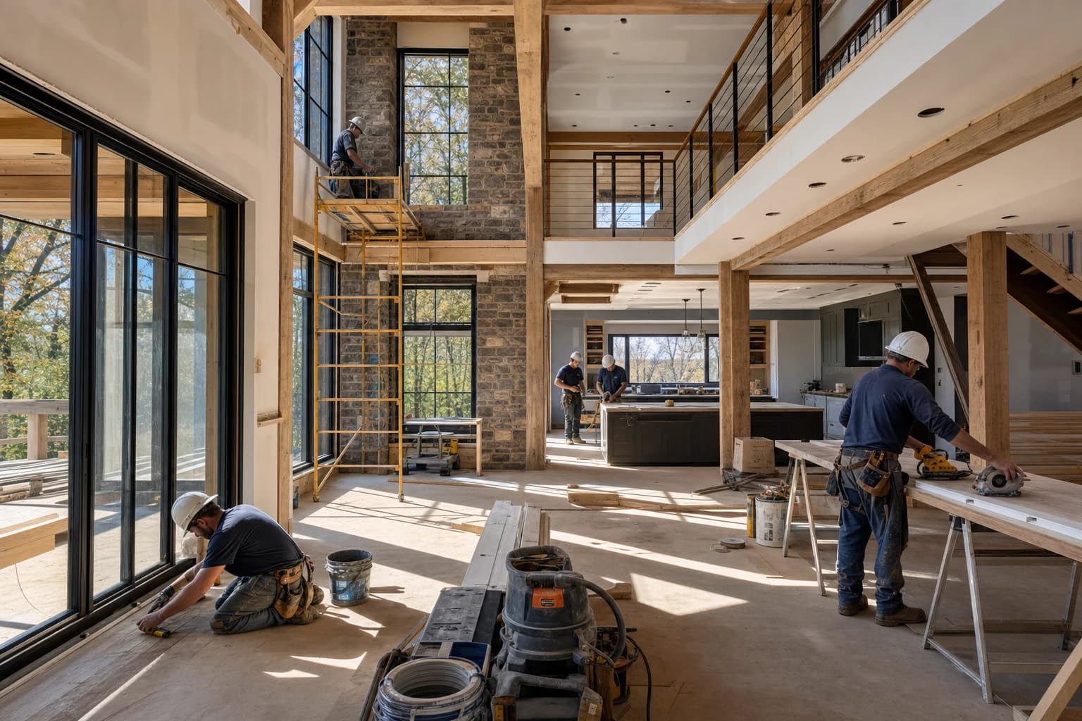 Professional construction crew executing a Full-Home Renovations on a complex luxury site in Purcellville, Virginia
