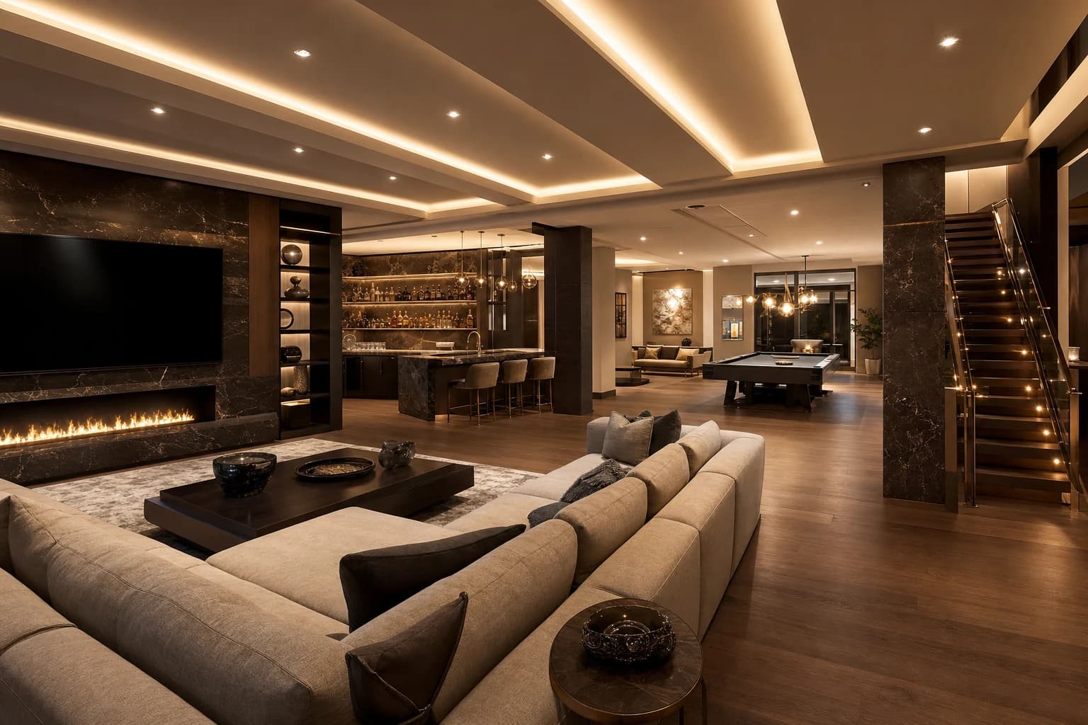 An ultra-luxury Basement Renovations in a high-end estate in Stafford, Virginia