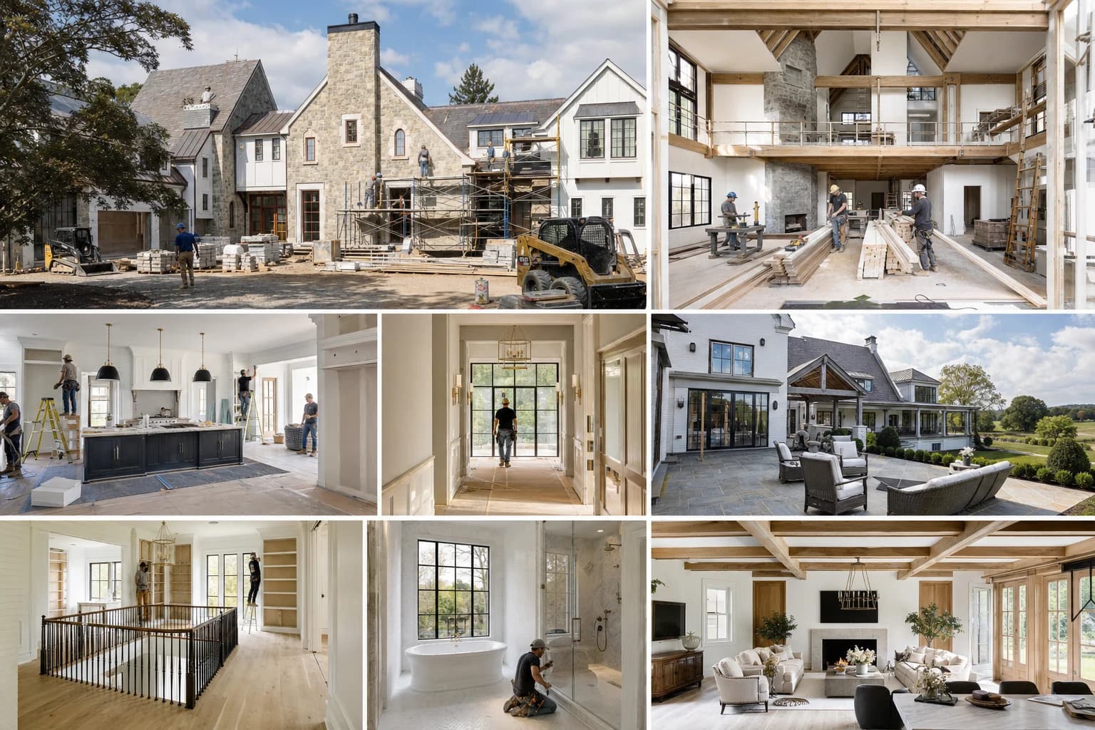 Professional construction crew executing a Full-Home Renovations on a complex luxury site in The Plains, Virginia