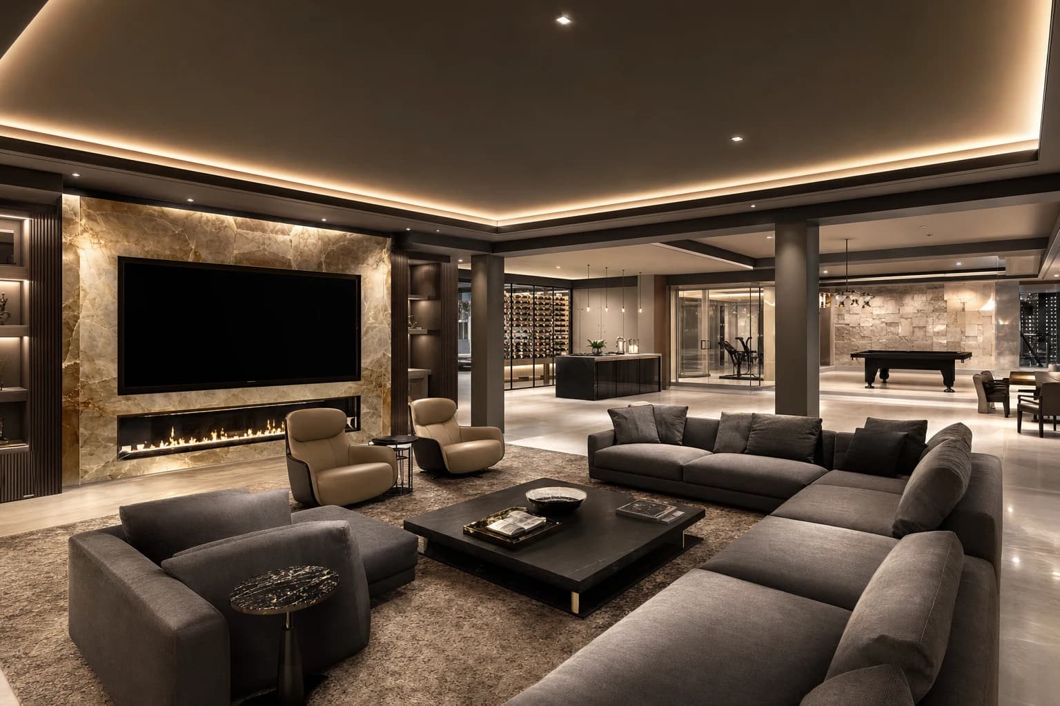 An ultra-luxury Basement Renovations in a high-end estate in Vienna, Virginia