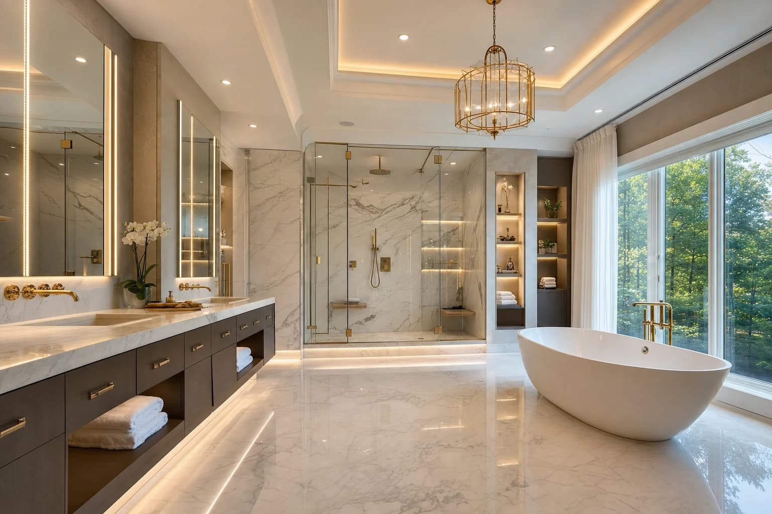 An ultra-luxury Bathroom Remodeling in a high-end estate in Woodbridge, Virginia
