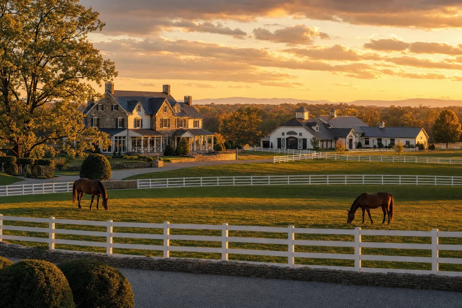 The Tally-Ho - Equestrian Farmhouse model estate rendering