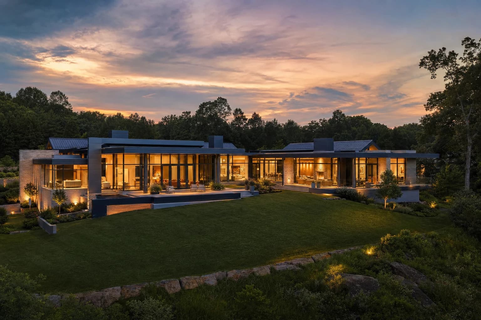 The Vale - Contemporary Ranch model estate rendering