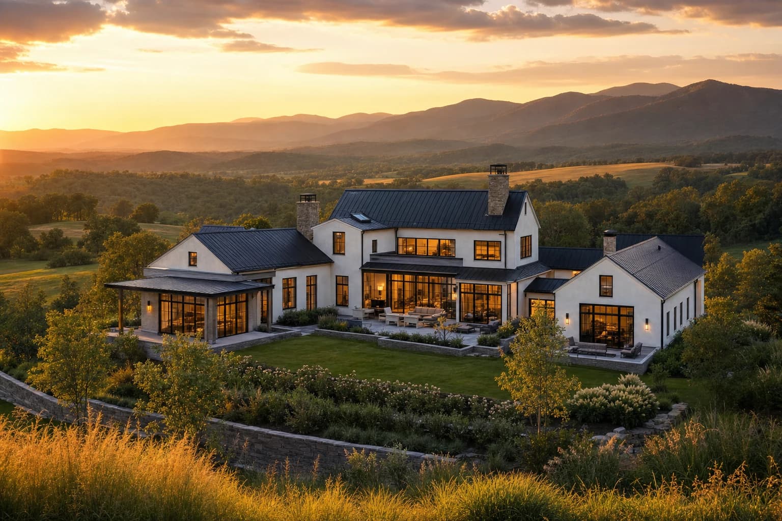 The Waterford - Modern Farmhouse Compound model estate rendering