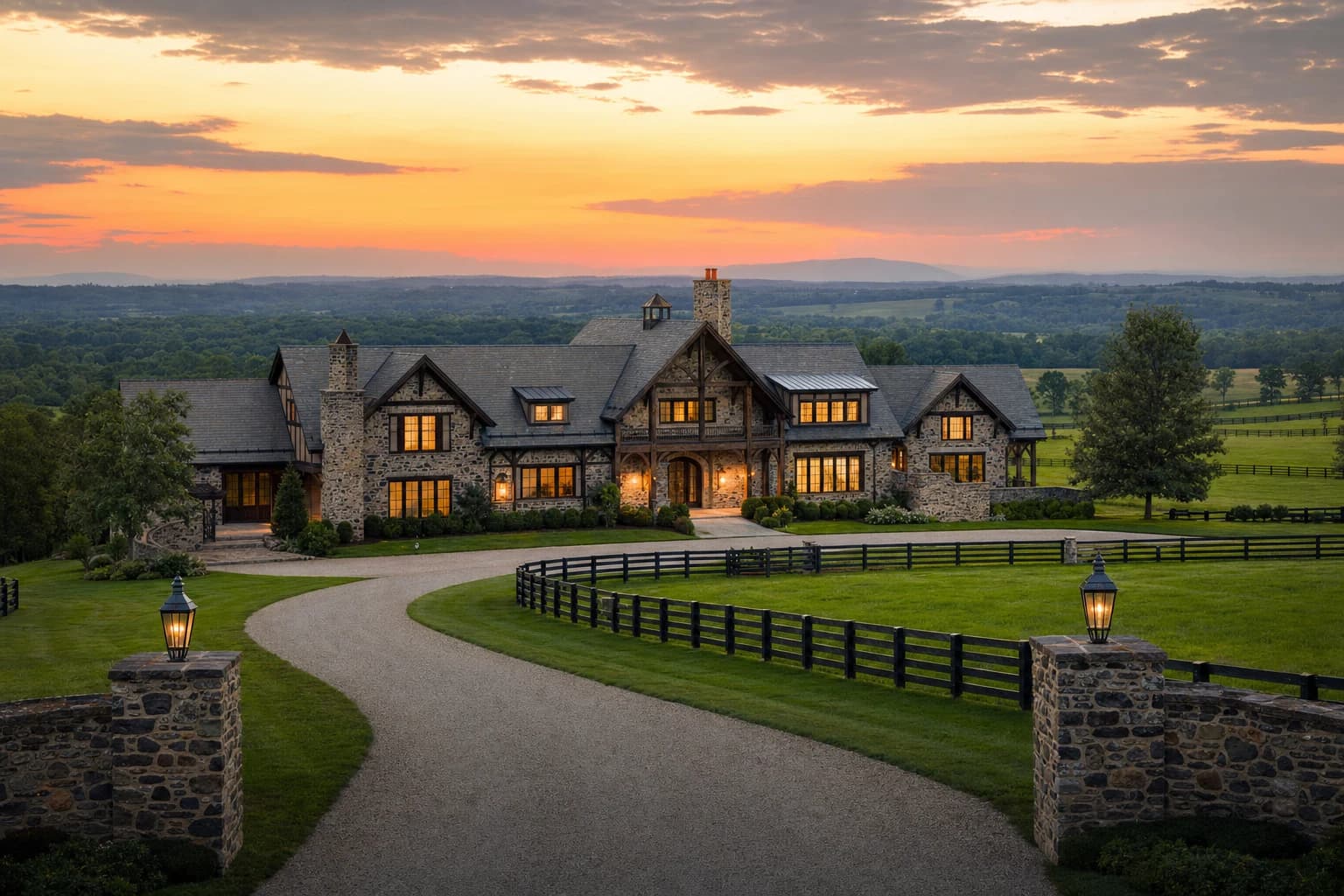 Sprawling luxury equestrian estate house in Middleburg Virginia Hunt Country