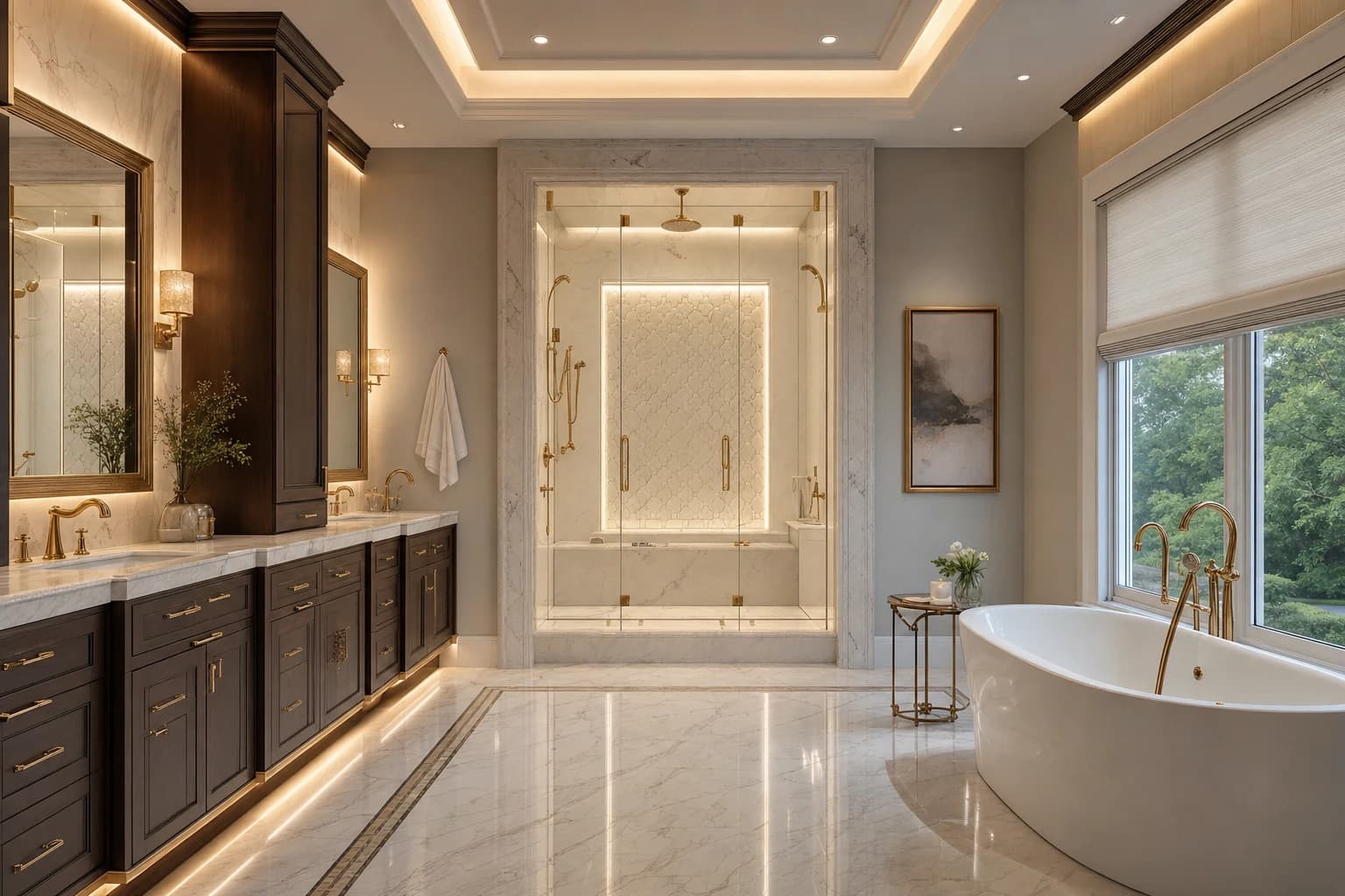 An ultra-luxury Bathroom Remodeling in a high-end estate in Aldie, Virginia