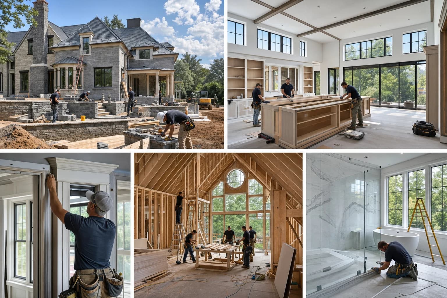 Professional construction crew executing a Full-Home Renovations on a complex luxury site in Leesburg, Virginia