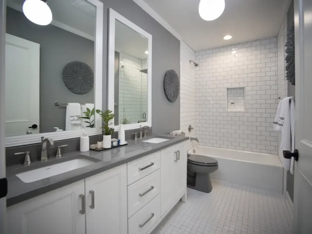Surfaces that make color sing in bathroom ideas